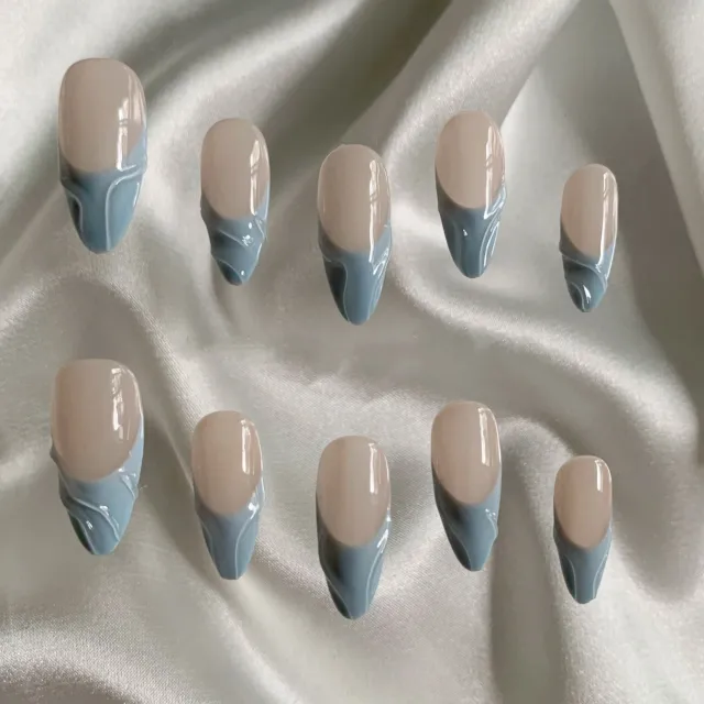 Blue Handmade Wear Nail Patch Blue - Shop at LoveMi