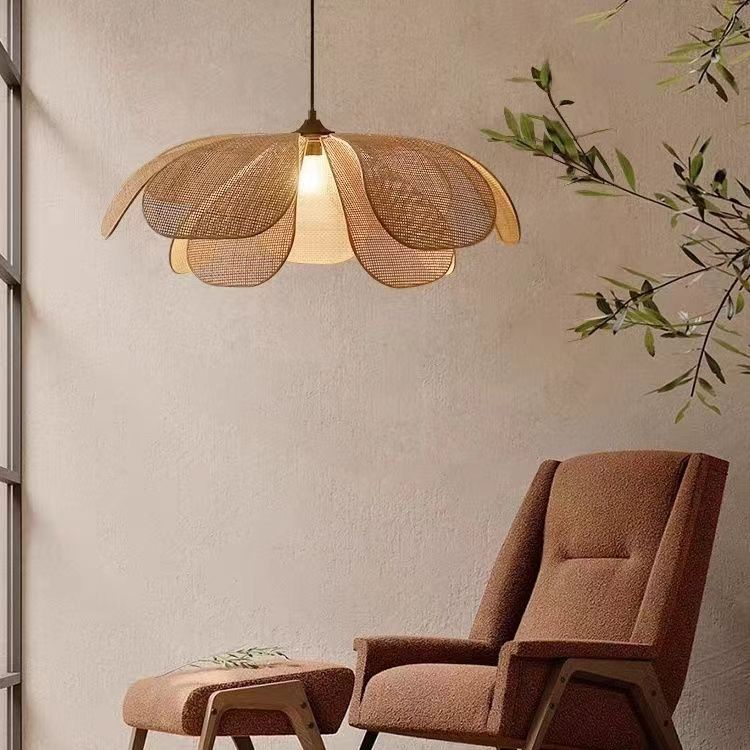 Title 7, Creative Handmade Rattan Japanese Petal Lamp