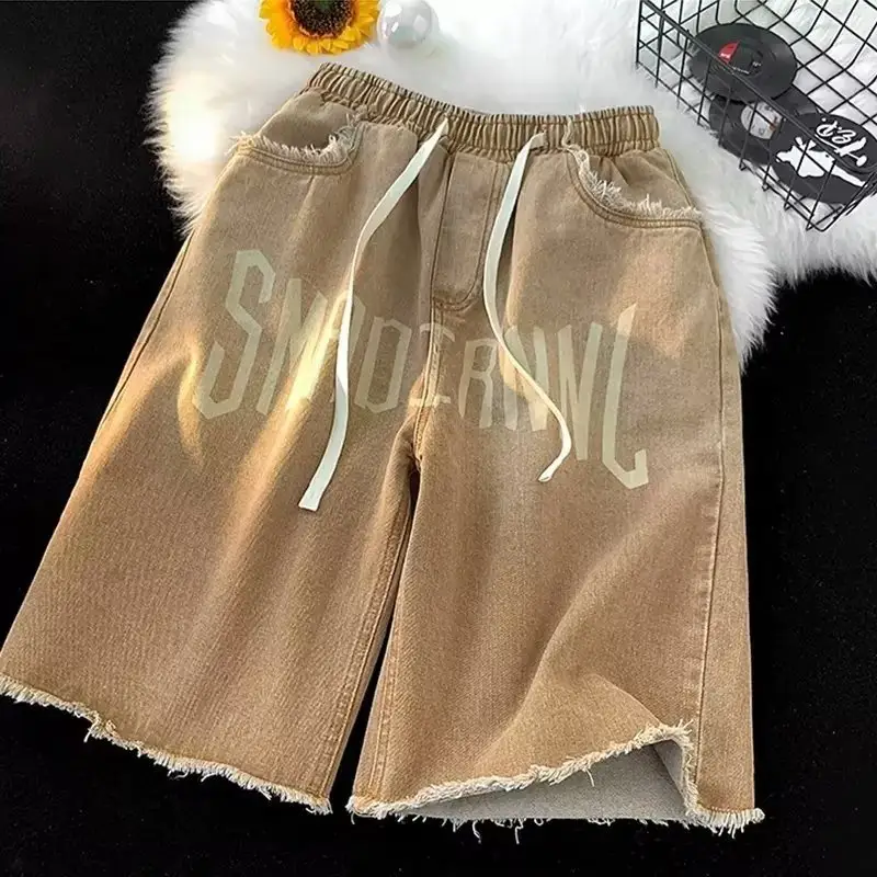Retro Hip Hop Elastic Waist Shorts
