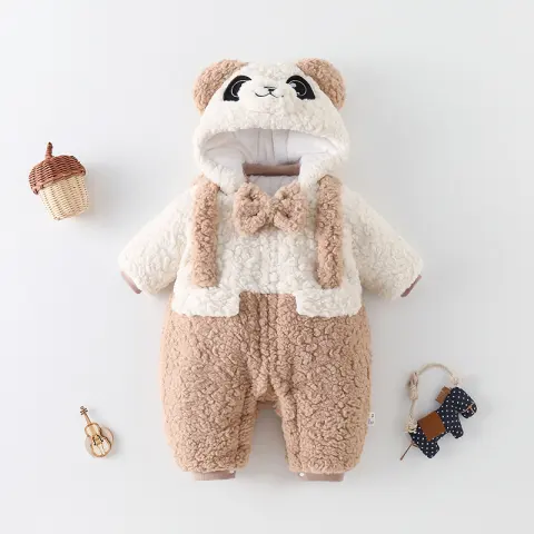 Clothes for Babies Winter Clothing Thickened Fleece-lined Baby Going