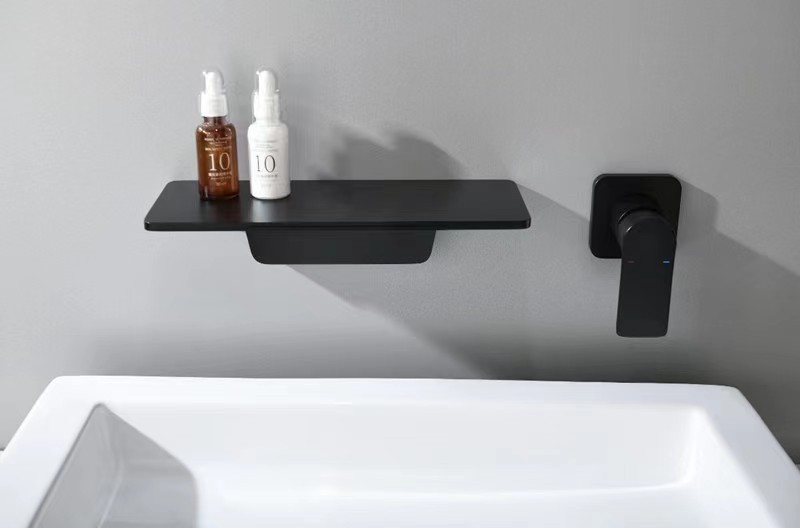 Title 3, Dark Mounted Wash Basin Black Basin Faucet. Mod...