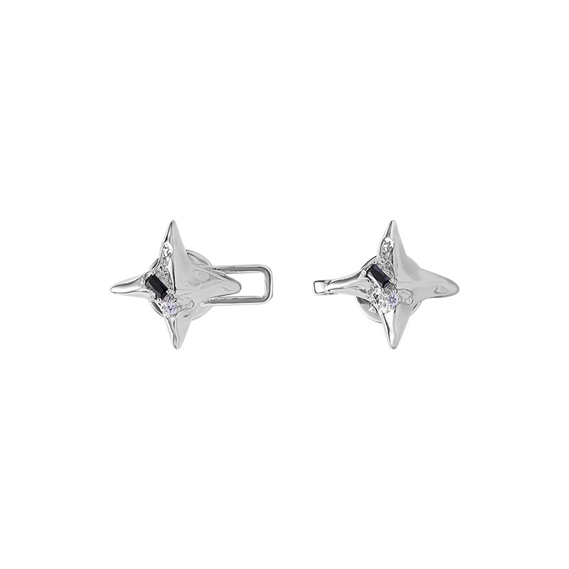 Metal Cold Style Hip Hop Punk Four Eight-pointed Stars Belt Buckle