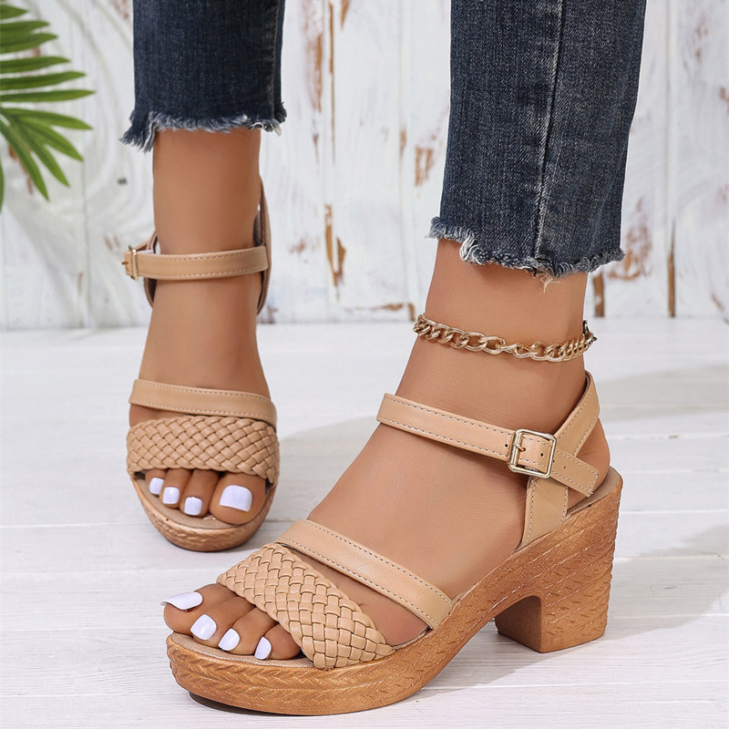 Peep-Toe Ankle-Strap Sandals