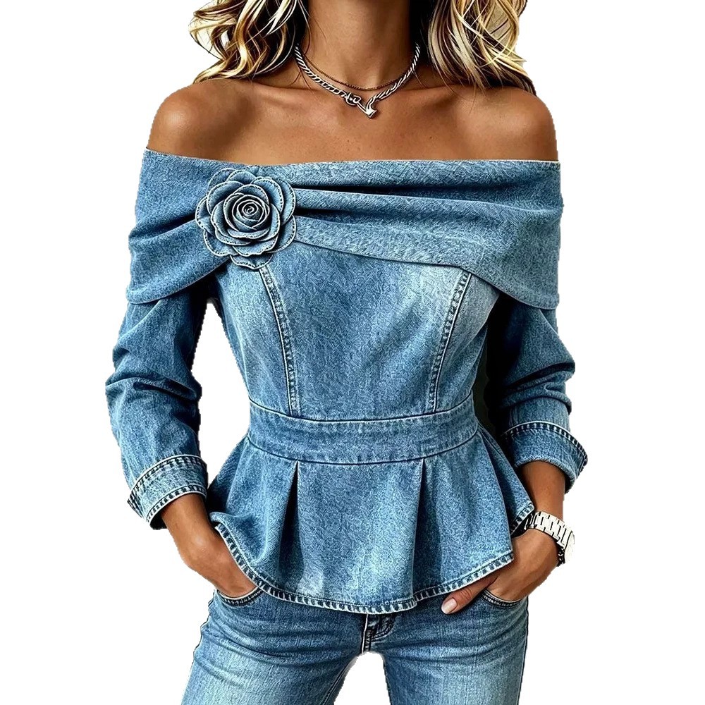 High-end Floral-decorated Waist-cinching Slimming Top