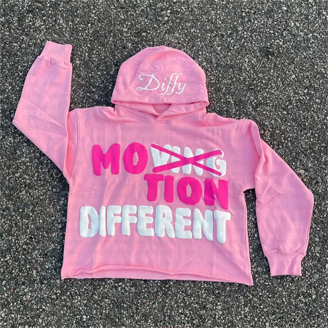 Hip Hop Gothic Style Hoodie Letter Print Sweatshirt Pink - Shop at LoveMi
