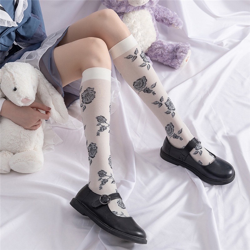 Milky White Calf Socks