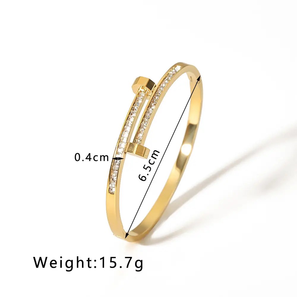 Nail Bracelet Micro Inlaid Zircon Special-interest Design