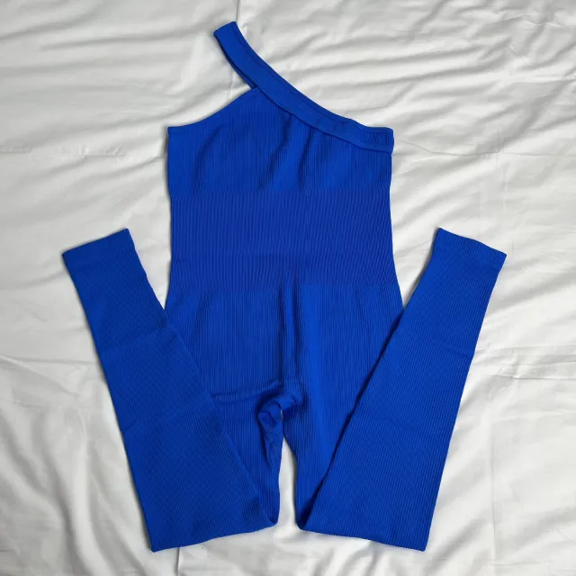 New One Shoulder Sports Jumpsuit For Women Blue - Shop at LoveMi