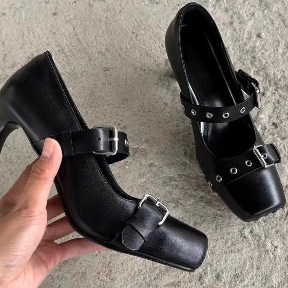 Women Casual Cowhide High-heeled Platform Shoes