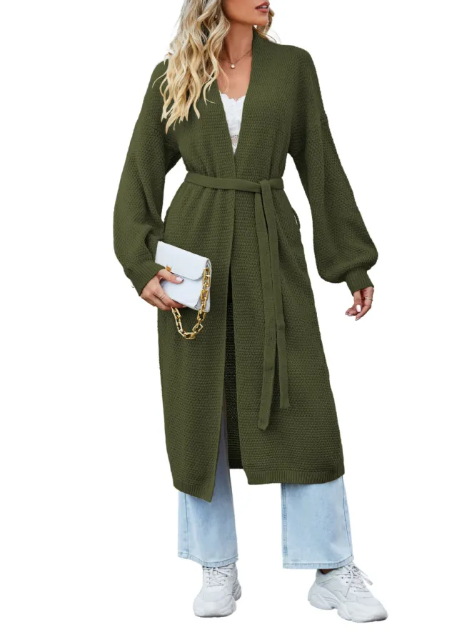 Knitted Cardigan Loose Sweater Coat Women's Clothing Green - Shop at LoveMi