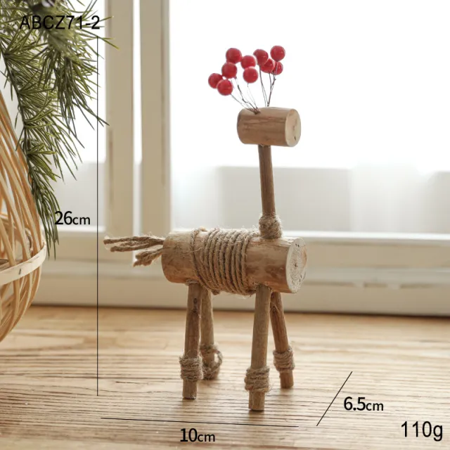 Christmas Decoration Solid Wood Deer Ornaments Deer Type B - Shop at LoveMi
