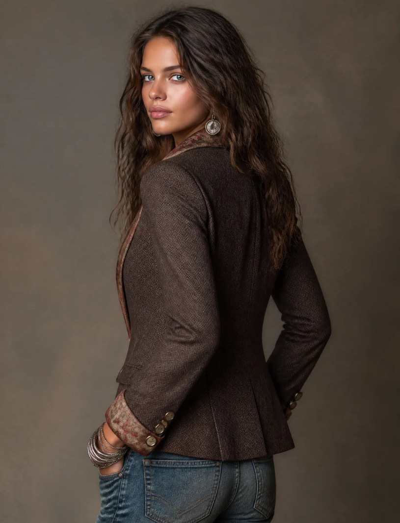 Women's vintage-inspired floral blazer product image 3