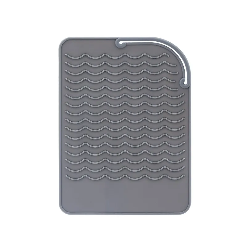 Curler Portable Hair Straightener Curler Silicone Storage Heat Proof Mat - Gray