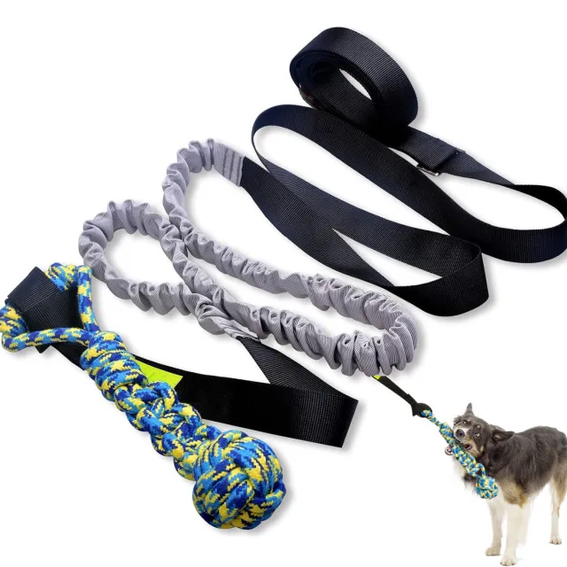 Pet Dog Tug Of War Rope Indoor Outdoor Bite Rope Toy Handle Drawstring Ball - Shop at LoveMi