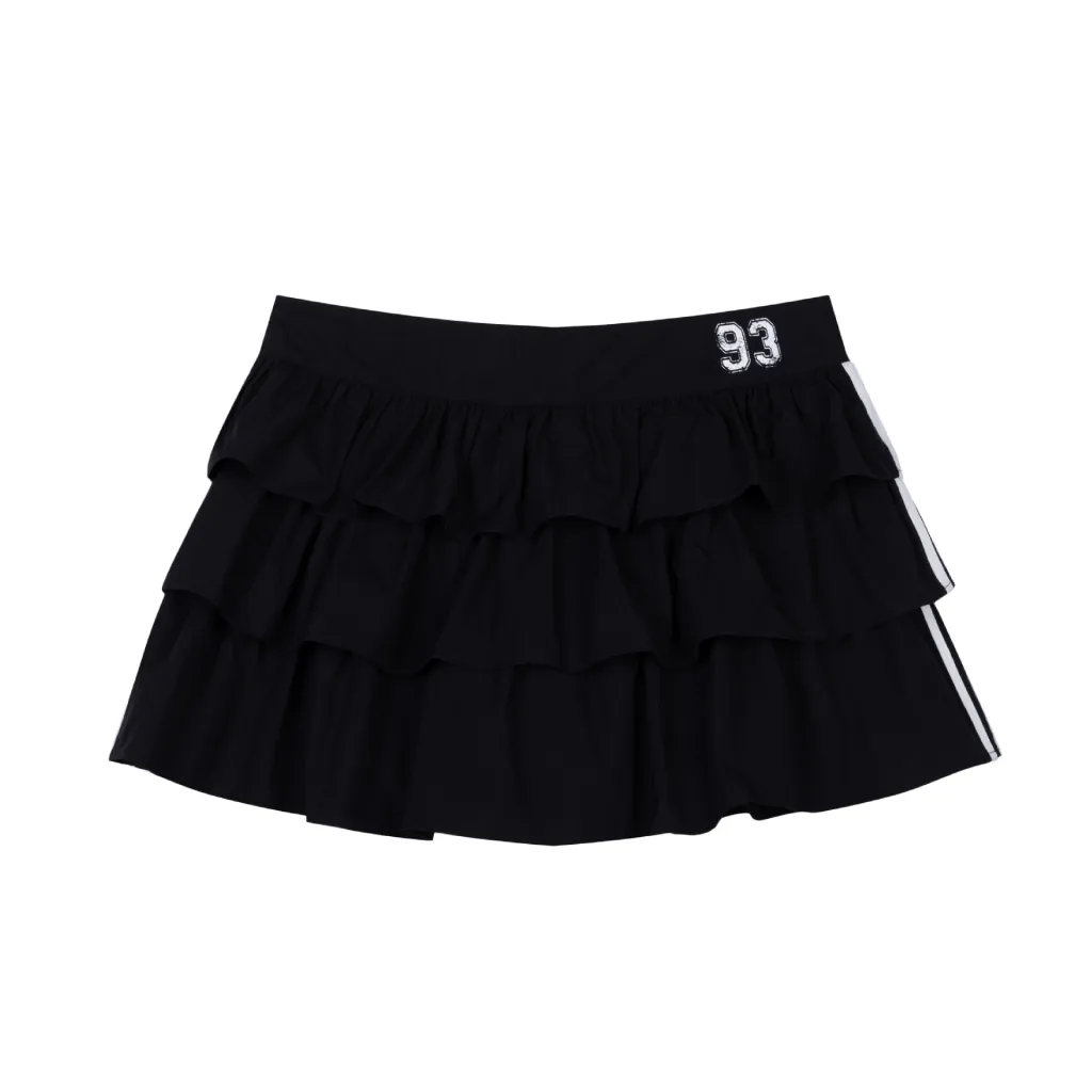 Retro Girly Simplicity Versatile Short Skirt - Black