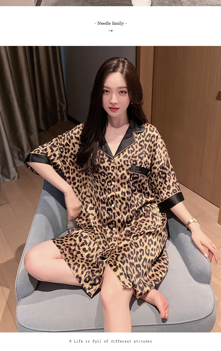 Summer Wild Leopard Print Women's Pajamas