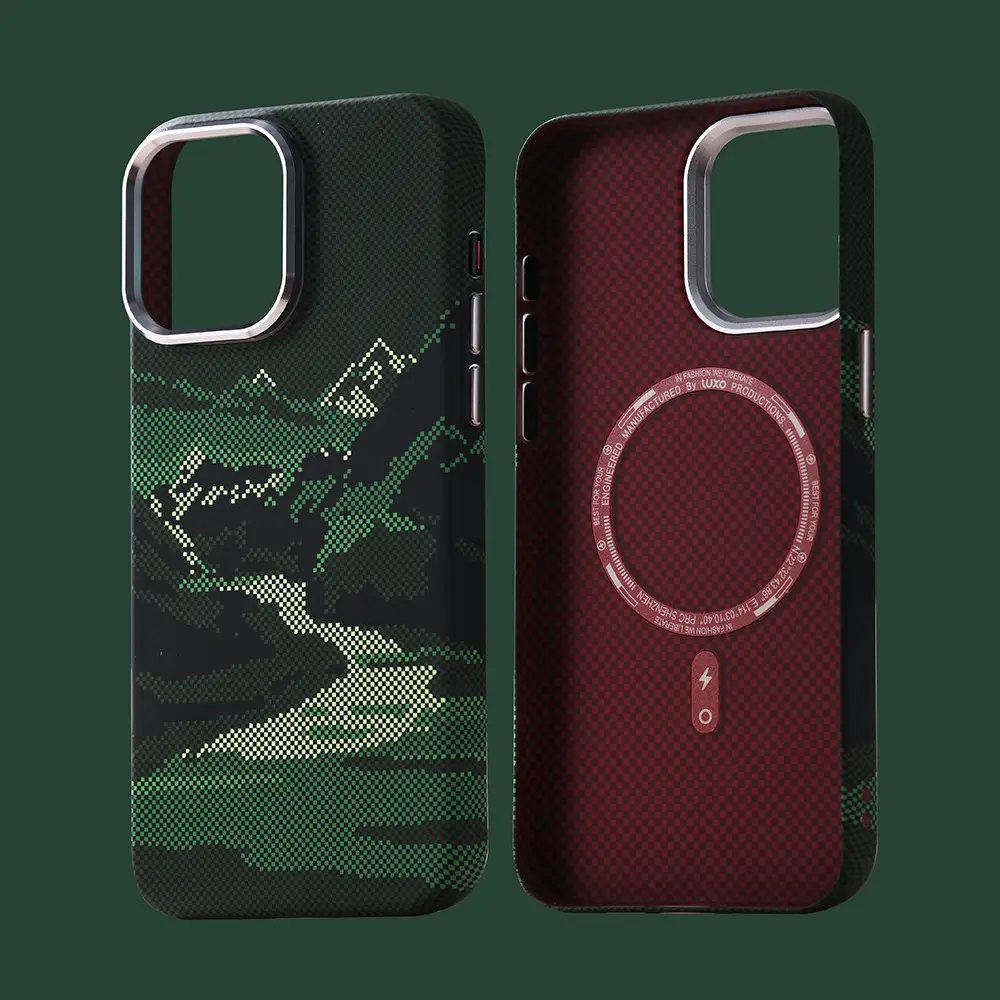 Magnetic Carbon Fiber Kevlar Texture Drop-resistant Phone Case