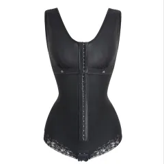 Women's Fashion Lace Belly Contracting One-piece Corset - Black - View 1