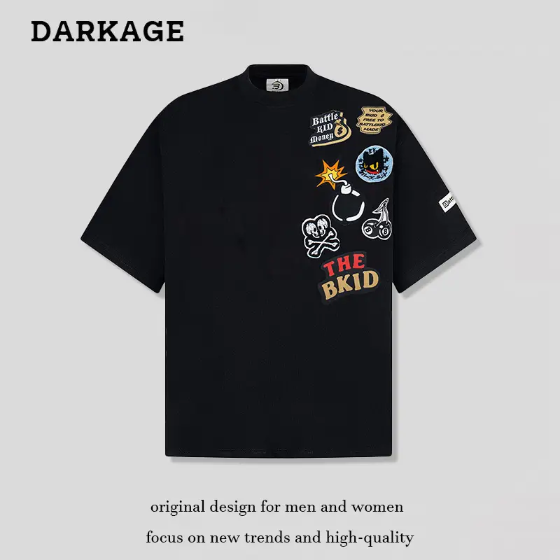 Cartoon Towel Embroidery Short-sleeved T-shirt