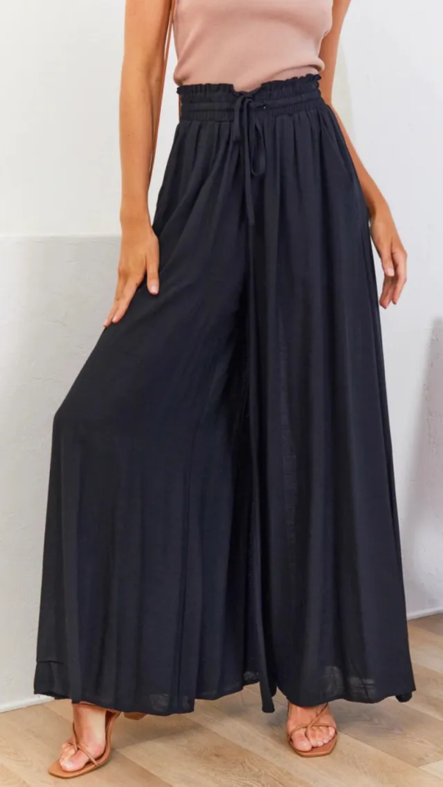 Spring And Summer Casual Wide leg Popular Loose Casual Fashion Trousers Black - Shop at LoveMi