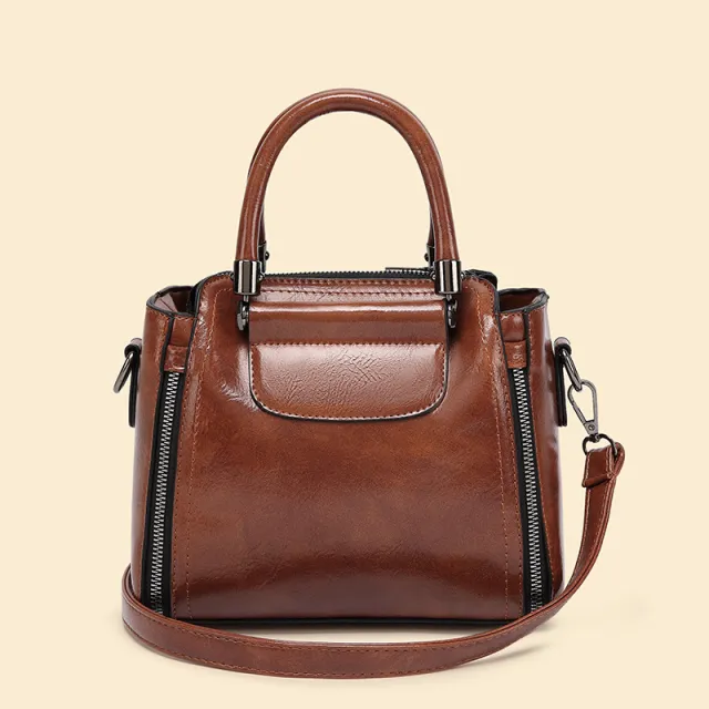 High grade Portable Women's Large Capacity Korean Style Versatile Retro Simple Shoulder Messenger Bag Brown - Shop at LoveMi