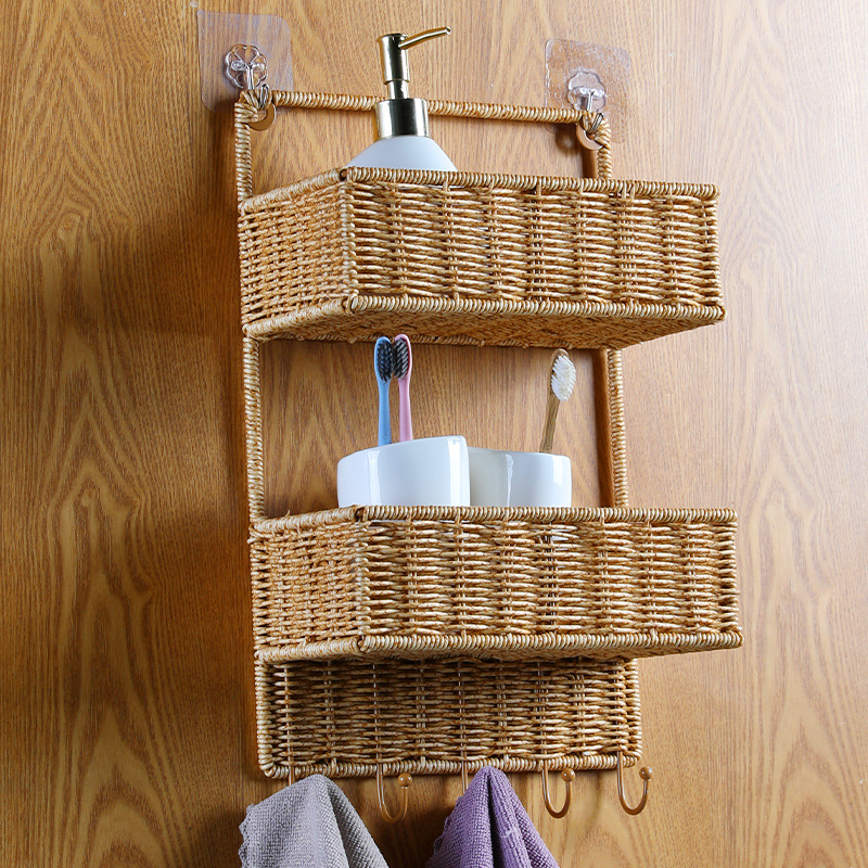 Bathroom Wall-mounted Multi-tier No-drill Storage Rack