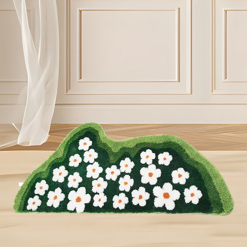 Title 4, Light Luxury Flocking Carpet Moss Shaped Carpet