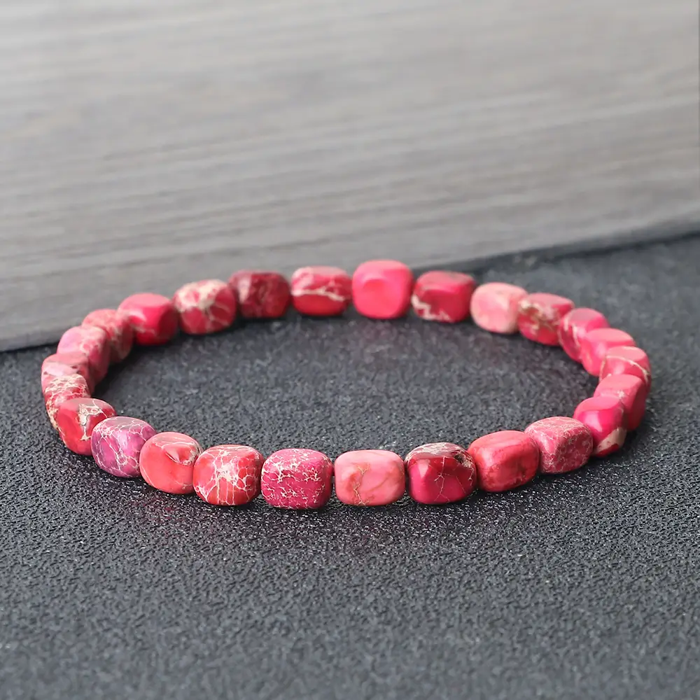 Irregular Square Colorful Stone Carrying Strap
