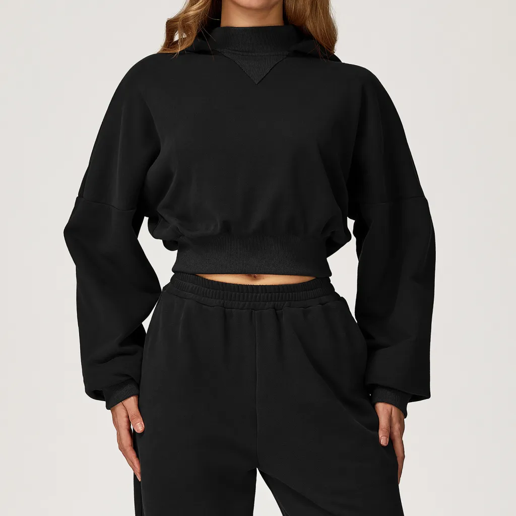 Casual Loose All-matching Women's Outdoor Running Fitness Sportswear Sweater - Advanced Black
