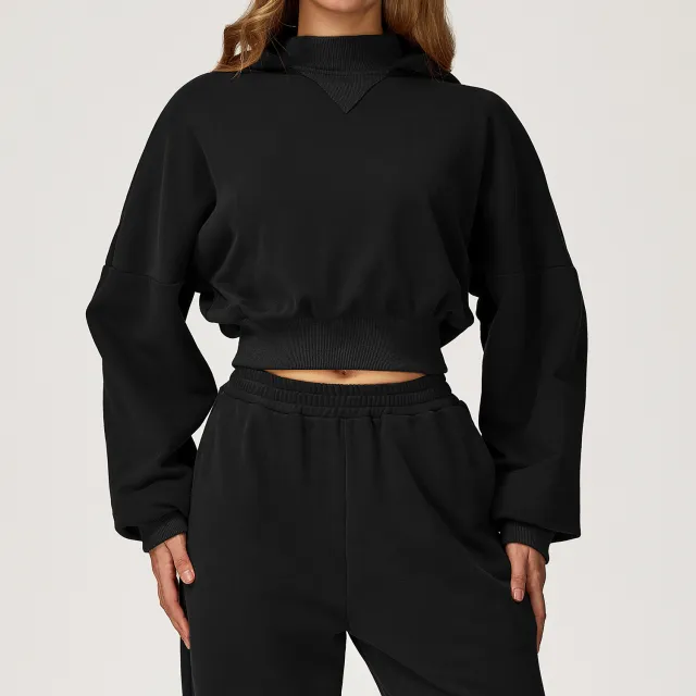 Casual Loose All matching Women's Outdoor Running Fitness Sportswear Sweater Advanced Black - Shop at LoveMi