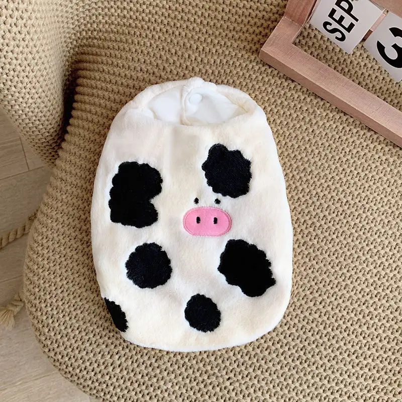 Pet Dog Clothes Autumn Outfit Cute Cow-print
