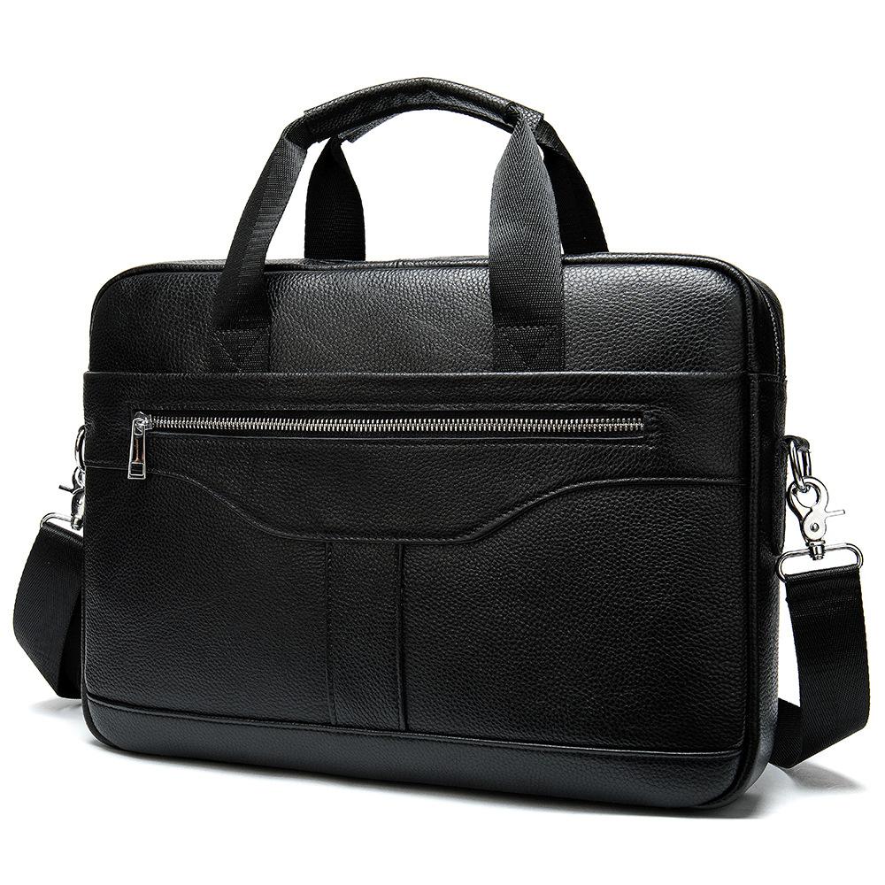 Vintage Business Office Handbag Men's Real-leather Bag Briefcase — foto 6