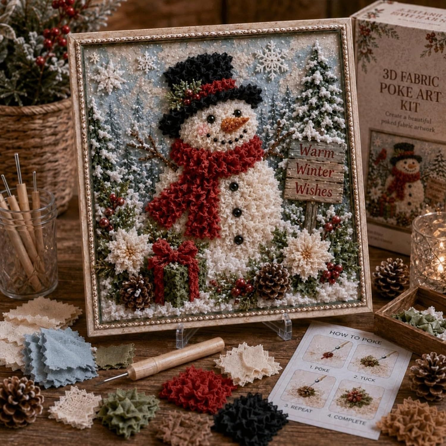 Christmas Needle-Punch Fabric DIY Decor Kit