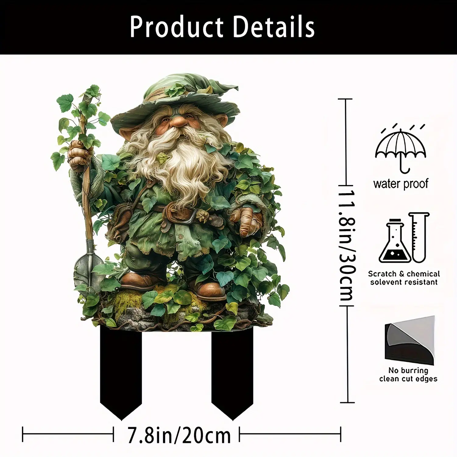 Garden Acrylic Decorative Ground Stake With Shovel Waterproof And Wear-resistant Prop