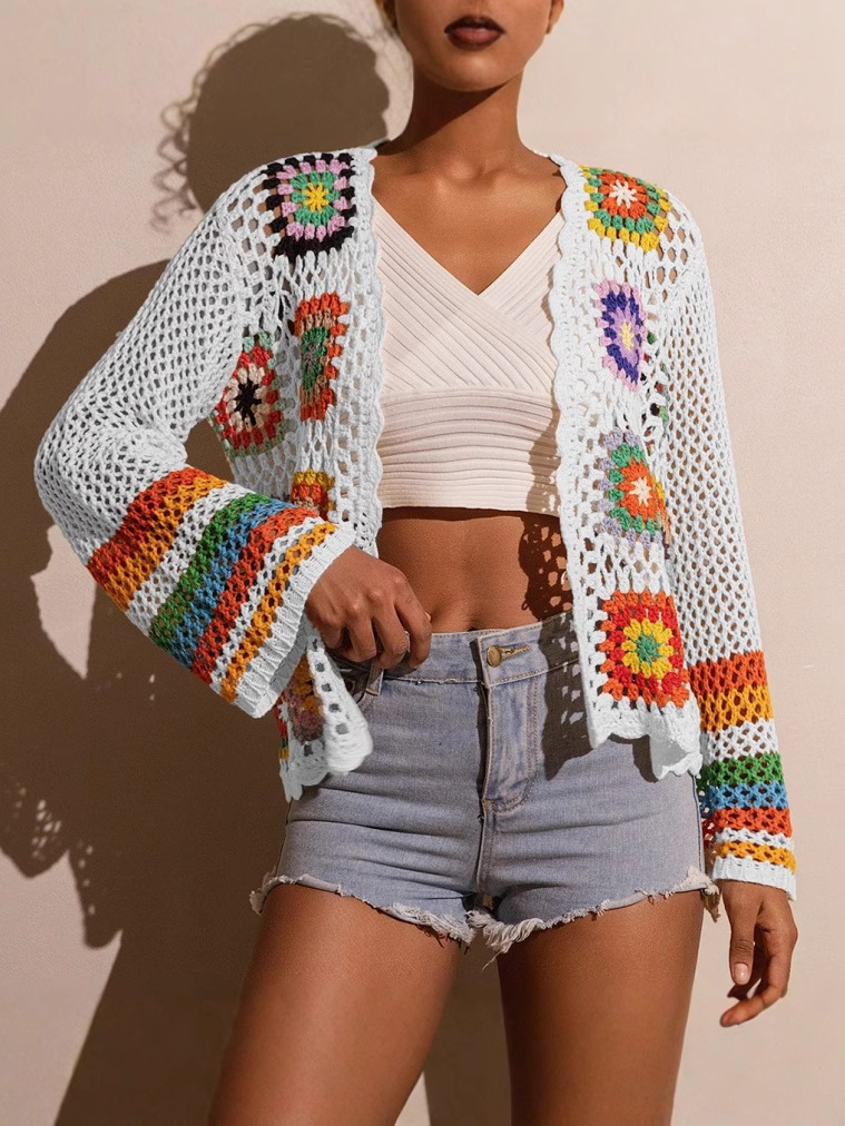 Hand-Crocheted Knitted Cardigan for Women