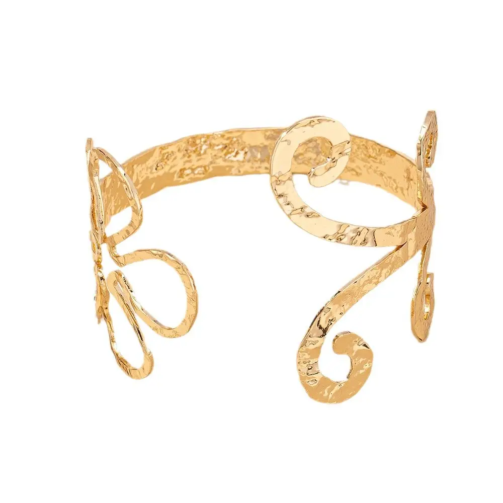 Creative Design Sense Metal Hollow Leaves Flowers Lines Ladies Open-ended Bracelet