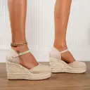Fashionable Vintage Straw Wedge Sandals For Women view 4