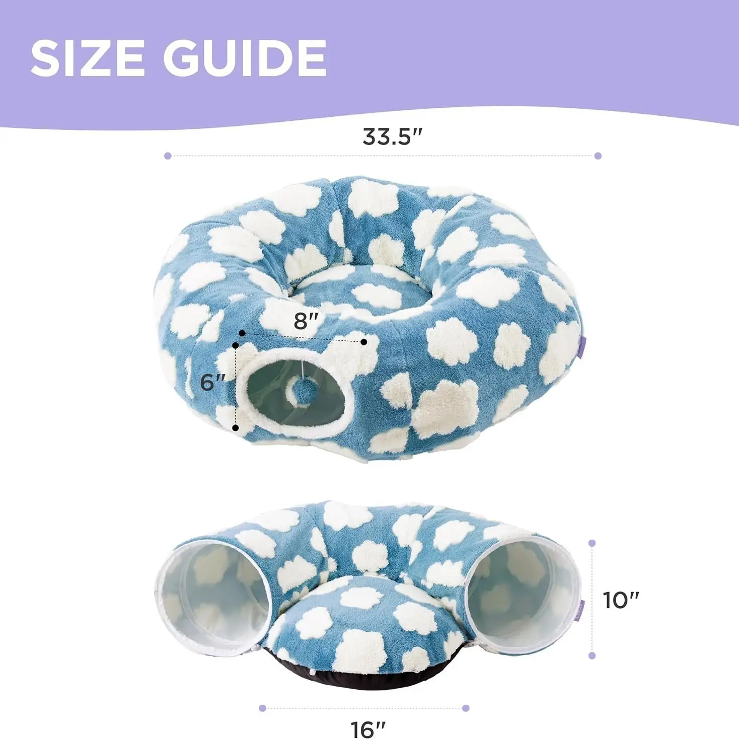 Plush Cat Tunnel Light Cloud Donut Foldable Cat Tunnel Cat Nest