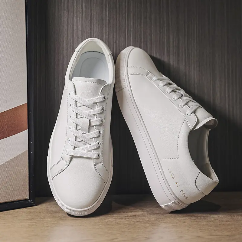 New Breathable Cowhide Flat-soled Trendy Versatile White