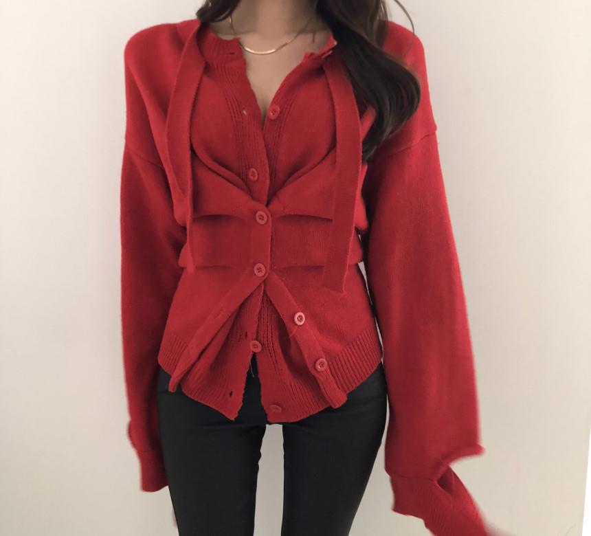 Women's Fashion Single-breasted Thin Irregular Long-sleeved Sweater