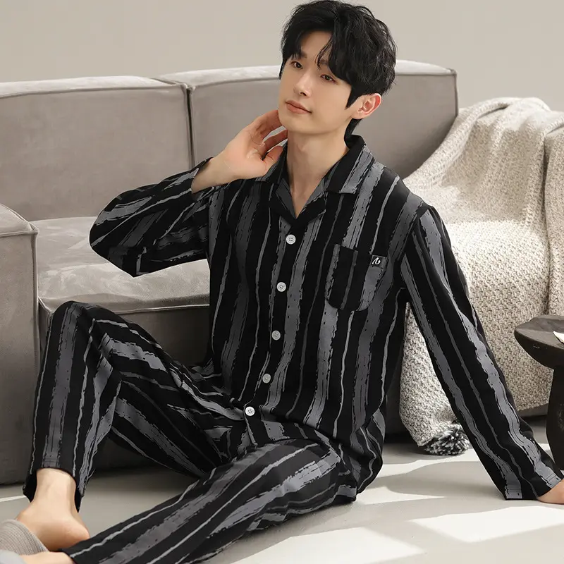 Long Sleeve Lapel Cardigan Trousers Casual Loose