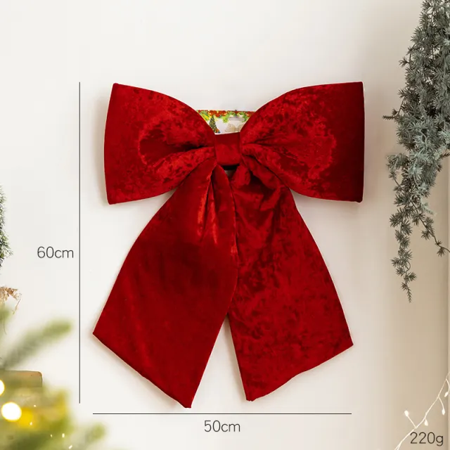 Christmas Decorations 60cm Red Lint Bowknot Christmas Accessories 60Cm Lint Bowknot - Shop at LoveMi