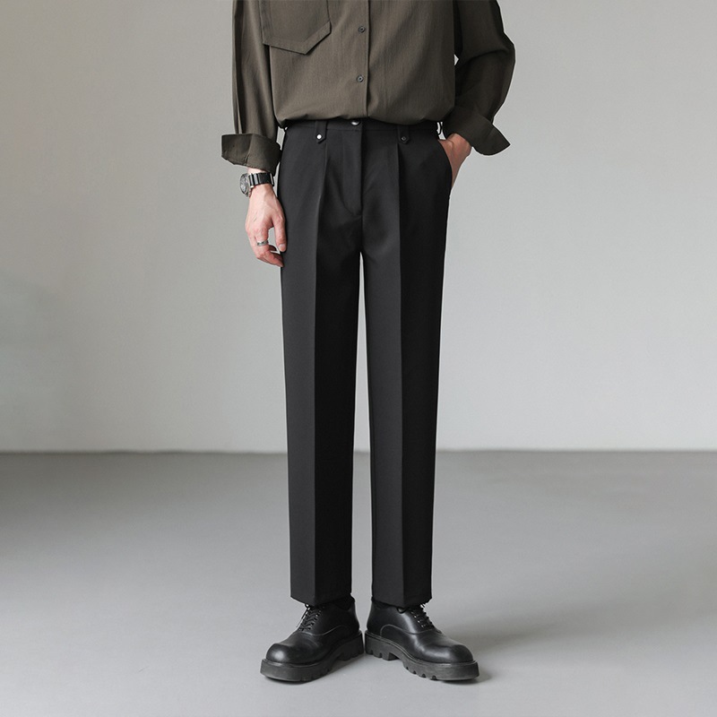 Drapey Slightly Mature Western Pants Men's Spring/Summer Loose Straight-Leg Trousers Casual Pants Korean Trendy Suit Pants