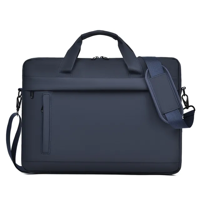 Cross Border Men's Laptop Briefcase Large Capacity Business Notebook Simple Crossbody Laptop Bag Blue - Shop at LoveMi