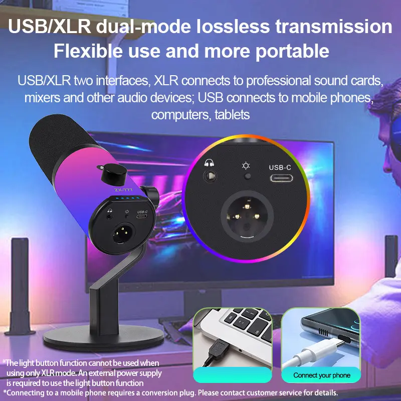 ZX777 Moving Coil XLR USB Dual-mode Noise
