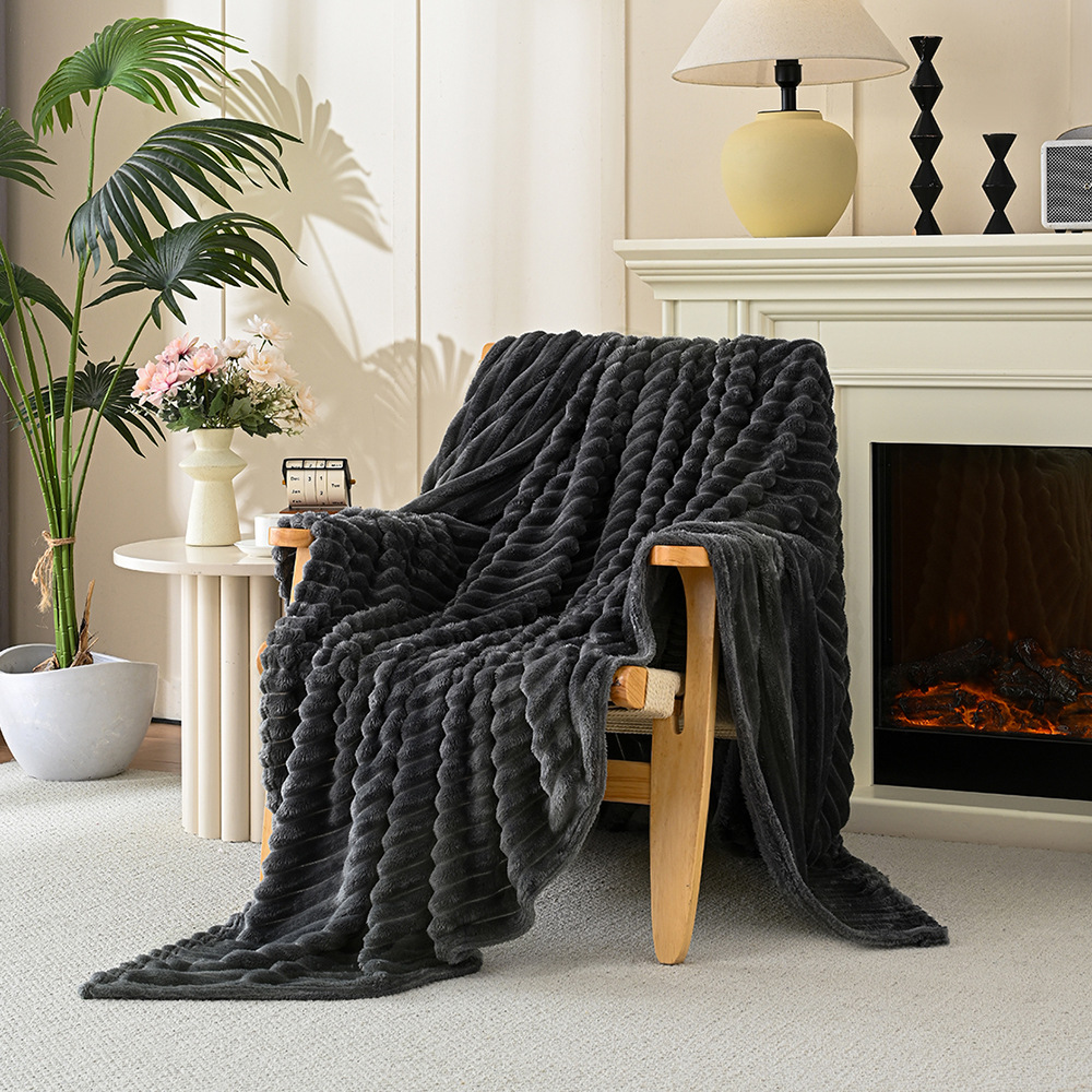 Heavy-weight Flannel Office Blanket For Fall And Winter