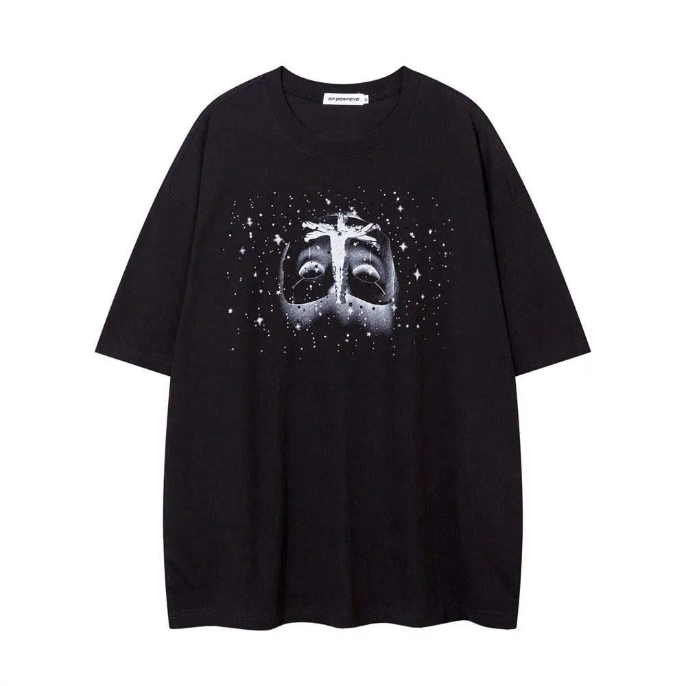 Mask Printed Short-sleeved T-shirt For Men