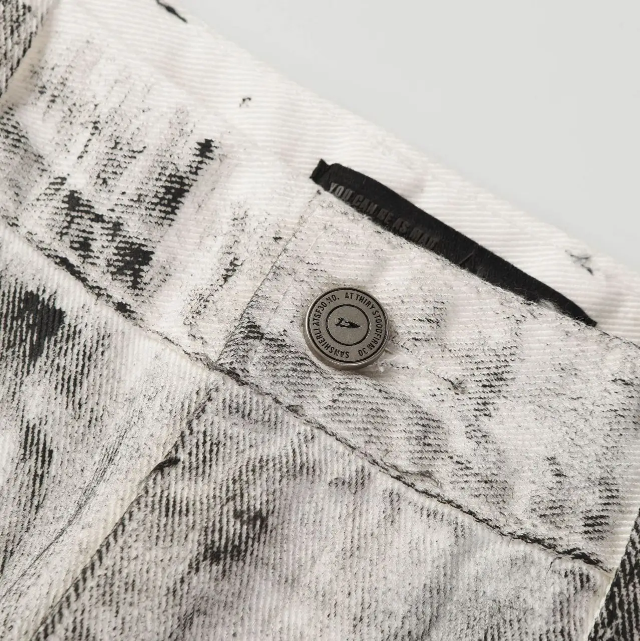 Men's Washed And Worn Jeans
