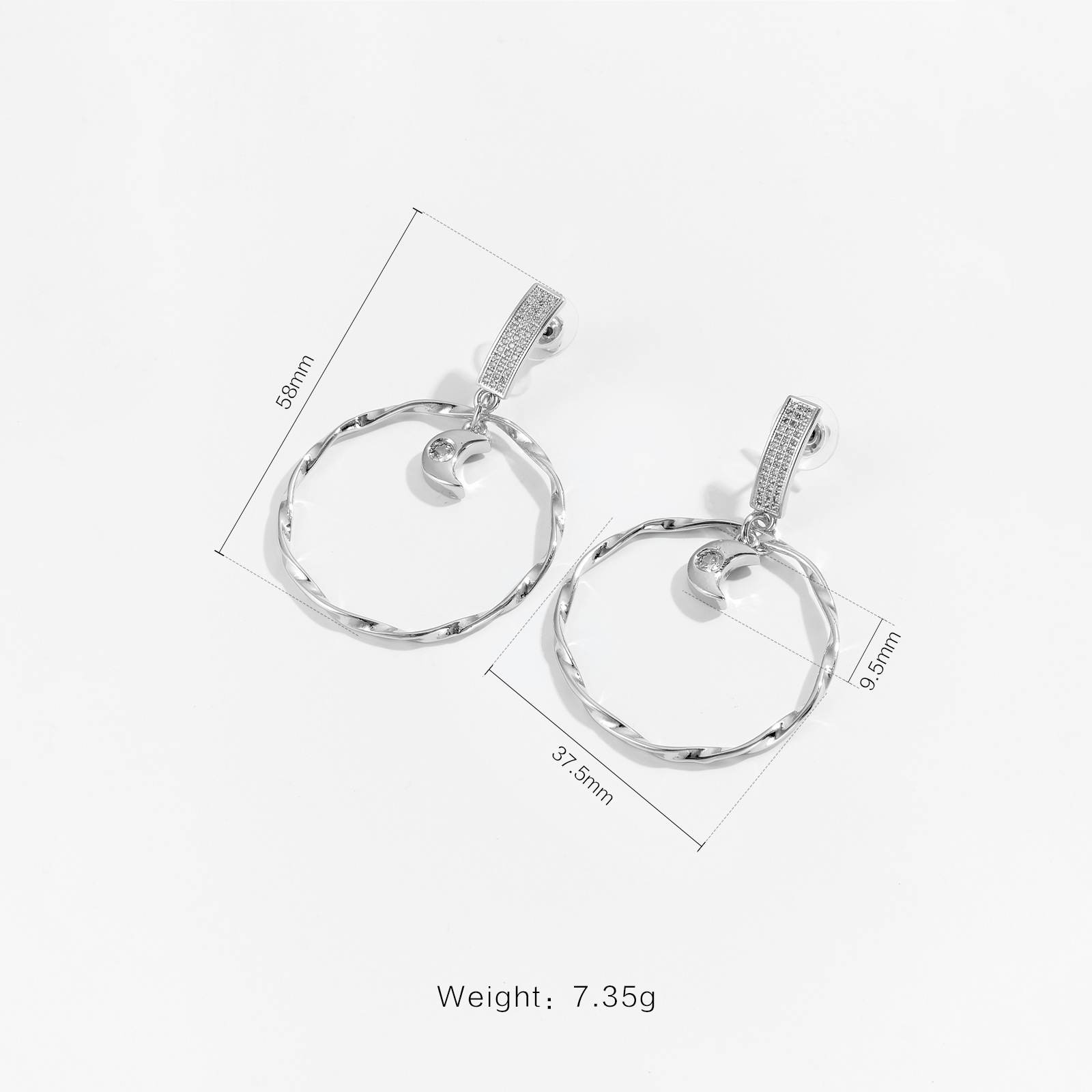 Fashion Premium Design Sense Earrings Circle Pendant Earrings