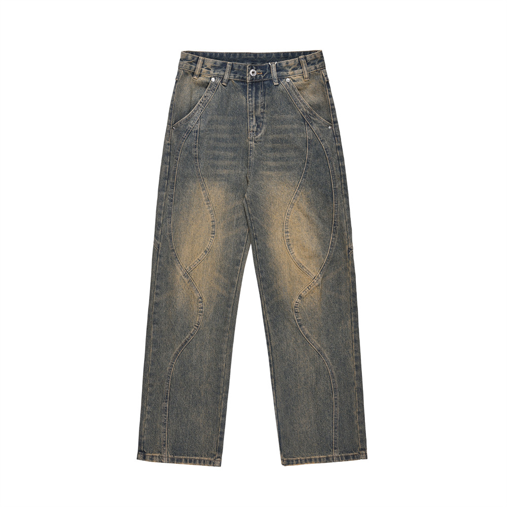 American Style Wash Personality Denim Trousers Men